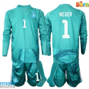 Billiga Tyskland Manuel Neuer #1 Målvakt Hemmatröja Barn VM 2026 Långärmad (+ Korta byxor)